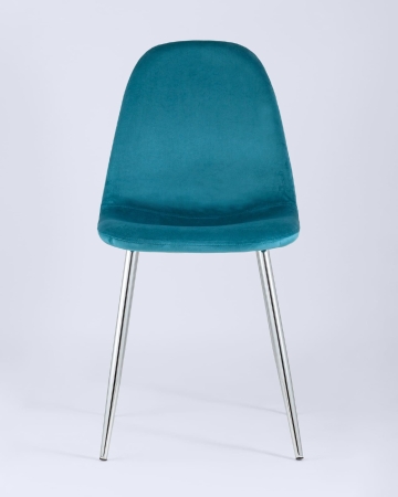 Стул Валенсия велюр темно-бирюзовый хромированные ножки Стул Валенсия велюр темно-бирюзовый хромированные ножки