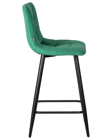 Стул полубарный OLIVIA черные матовые ножки, зеленый велюр 108-64