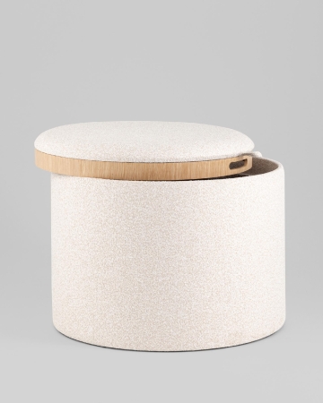 Пуф с ящиком Хюгге L букле бежевый