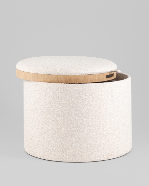 Пуф с ящиком Хюгге L букле бежевый