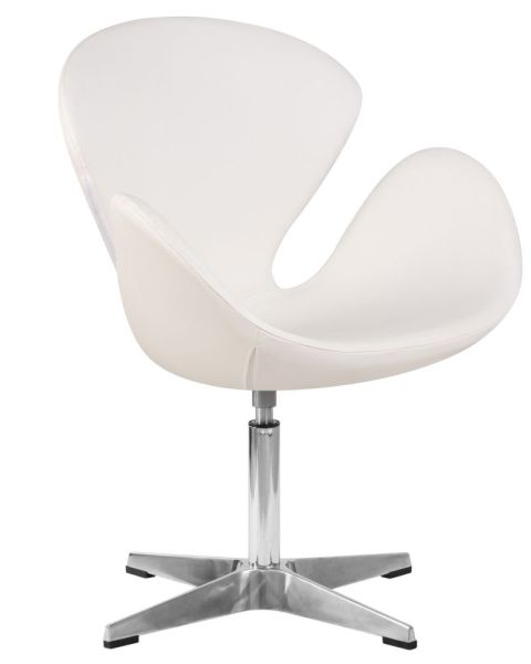Кресло дизайнерское SWAN (белый кожзам P23)