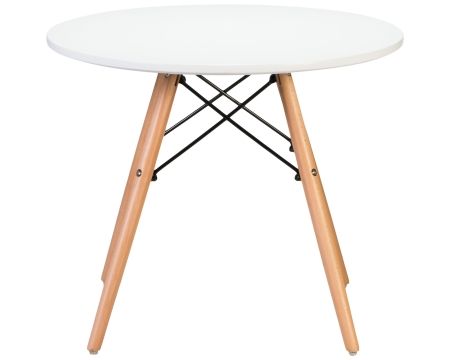Стол журнальный SHELLEY белая столешница, ножки светлый бук