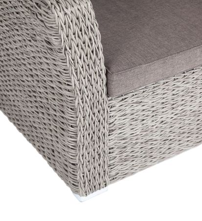 Кресло "Капучино" из искусственного ротанга (гиацинт), цвет серый