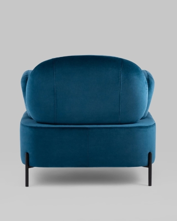 Кресло Кэнди с подлокотниками велюр синий