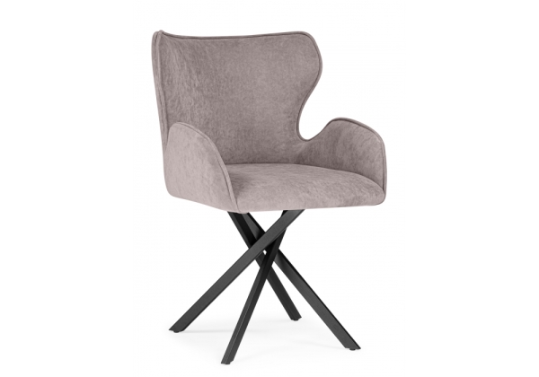 Стул на металлокаркасе Карлайл латте brendy smoke 04, черный