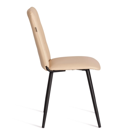 Стул обеденный Asti бежевый, экокожа и металл, мягкое сиденье, без подлокотников Стул обеденный Asti бежевый, экокожа и металл, мягкое сиденье, без подлокотников