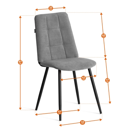 Стул обеденный Asti зеленый, велюр и металл, мягкое сиденье, без подлокотников
