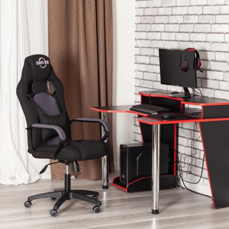 Кресло DRIVER (22) ткань, черный и серый