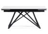 Керамический стол Вилсон 160(220)х89х75 белый мрамор snow white, черный