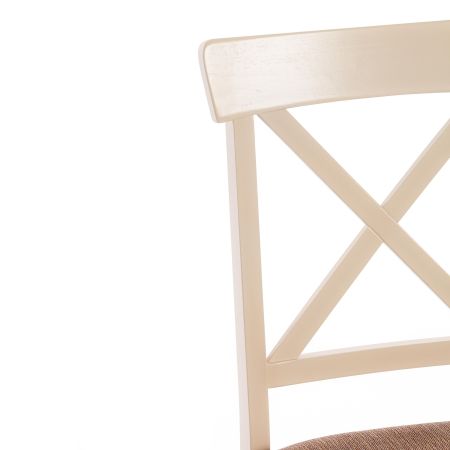 Стул Гольфи Джуниор (Golfi Junior) дерево гевея, 45*51*94, слоновая кость, ткань коричневый, золотой (1505-9)