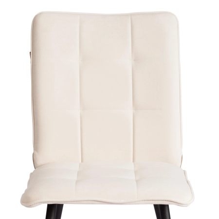 Стул обеденный Bari белый и серый, ткань и металл, мягкое сиденье, без подлокотников Стул обеденный Bari белый и серый, ткань и металл, мягкое сиденье, без подлокотников