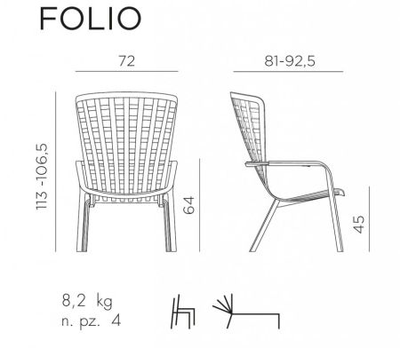 Лаунж-кресло пластиковое Folio антрацит Лаунж-кресло пластиковое Folio антрацит