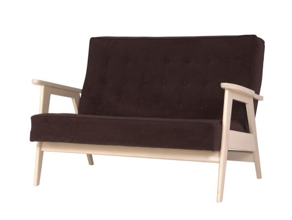 Диван двухместный РЕТРО светлое дерево, RS 32 - коричневый