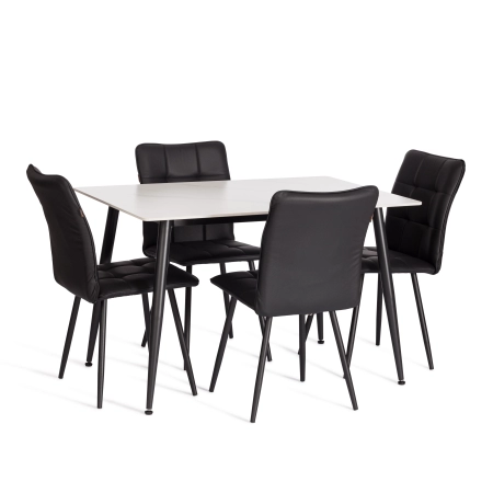 Стул обеденный Bari черный, экокожа и металл, мягкое сиденье, без подлокотников Стул обеденный Bari черный, экокожа и металл, мягкое сиденье, без подлокотников