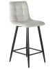 Набор 2 шт Стул полубарный OLIVIA, черные матовые ножки, светло-серый велюр (108-52)