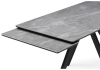 Керамический стол Вилли 140(200)х80 серый мрамор, черный