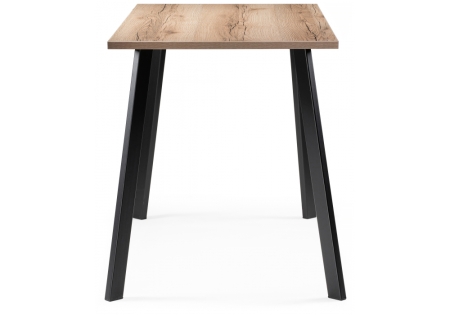 Стол деревянный Тринити Лофт 120х80х75 25 мм дуб делано светлый, черный матовый