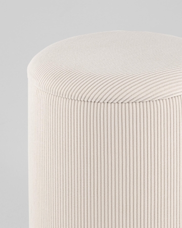 Пуф Эмили с ящиком серебро вельвет молочный