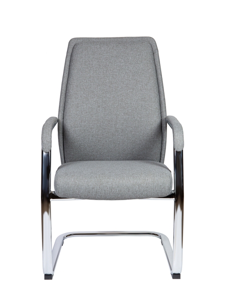 Кресло офисное Liverpool New серый, ткань и металл, мягкое сиденье, с подлокотниками