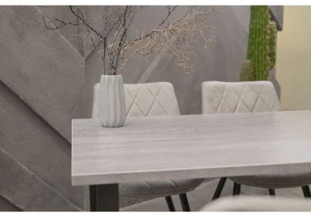 Стол деревянный Лота Лофт 120*25 мм черный матовый, бетон