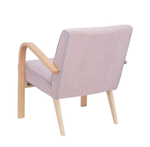 Кресло Шелл натуральное дерево и ткань Soro 61, Кант Fancy 85