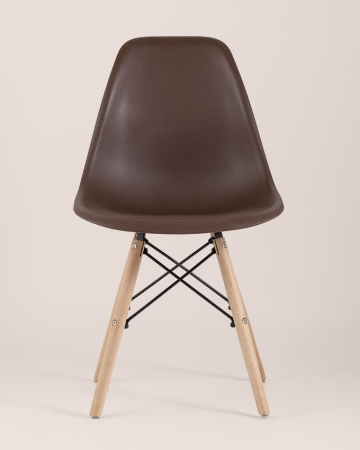 Стул Eames Style DSW коричневый x4 (разборный каркас)