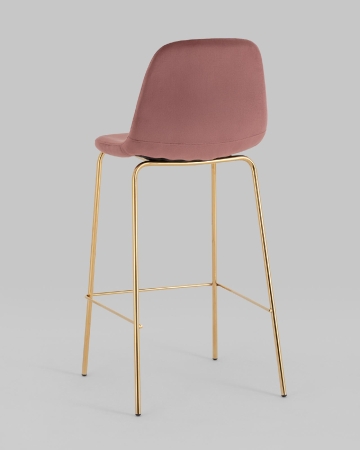 Стул барный Валенсия SN велюр пыльно-розовый золотые ножки 2 шт.