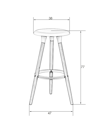 Набор 4 шт Табурет барный ROYCE WHITE, белый (W-02)