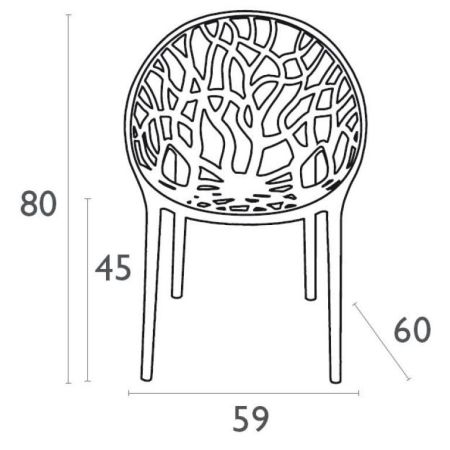 Кресло прозрачное Crystal янтарный