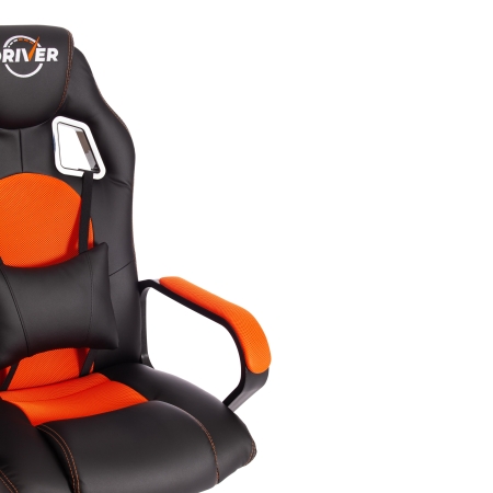 Кресло DRIVER (22) экокожа и ткань, черный и оранжевый, 36-6 и TW-07