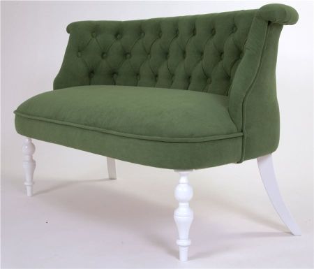 Диван Бархат эмаль белая, G09 - малахит