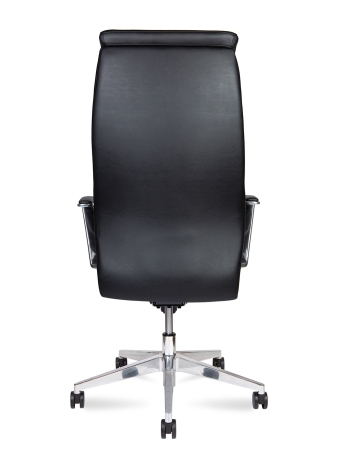 Кресло офисное Davos черный, экокожа и металл, мягкое сиденье, с подлокотниками
