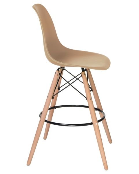 Стул барный DSW BAR ножки светлый бук сиденья бежевый GR-03