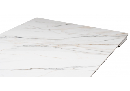 Керамический стол Вилсон 160(220)х89 белый золотой, черный