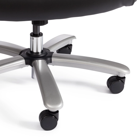 Кресло Atlant черный, экокожа и металл и пластик, мягкое сиденье, с подлокотниками