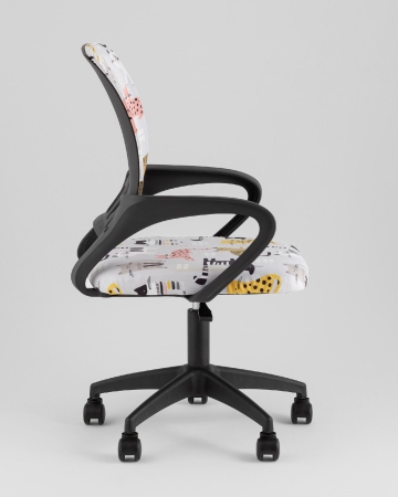 Кресло офисное TopChairs Simple SN Junior принт Blue Cats пластик черный