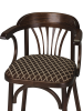 Деревянный стул Венский темный тон с мягким сиденьем из ткани с дугами назад фото в интернет-магазине Stoolmarket