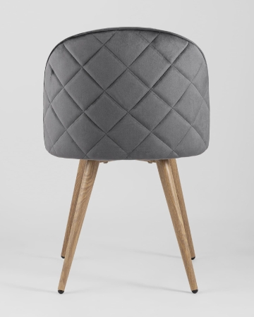 Стул Лион велюр с ромбами серый