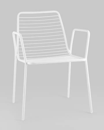 Стул с подлокотниками Дели металл белый