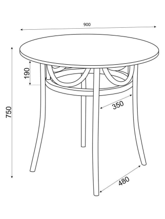 Стол венский Вальс 900 средний тон