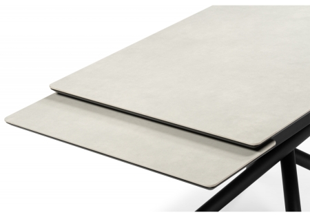 Керамический стол Мэриан 120(180)х80 carmen light grey, черный