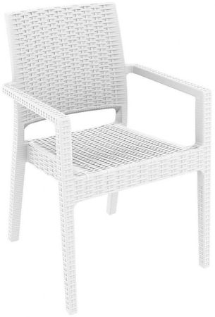 Кресло пластиковое плетеное Ibiza белое