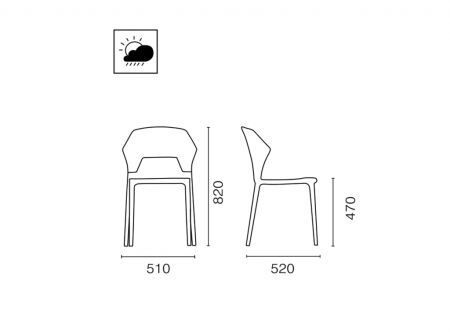 Стул пластиковый PAPATYA Ego-S антрацит