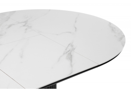 Керамический стол Стивен 100(140) snow white, черный