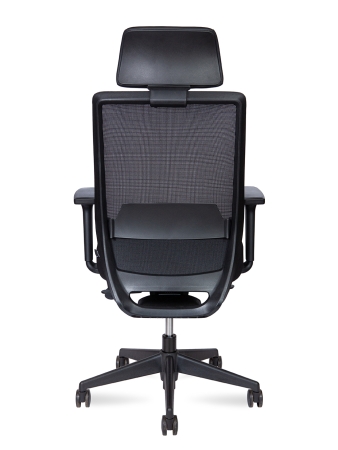 Кресло офисное Mono черный, ткань и пластик, мягкое сиденье, с подлокотниками