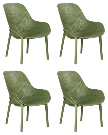 Набор 4 шт Кресло LONZO, зеленый хаки (G-17) c УФ-защитой