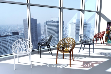 Кресло прозрачное Crystal серый