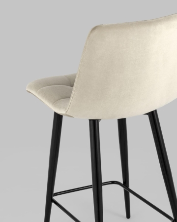 Стул полубарный Джанго велюр бежевый высота сиденья 60 см