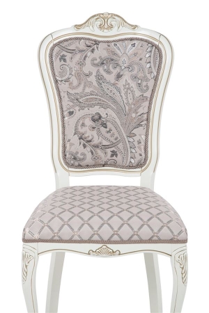 Стул Виконт тон 308 слоновая кость, патина золото, ткань Афитап розовый, компаньон