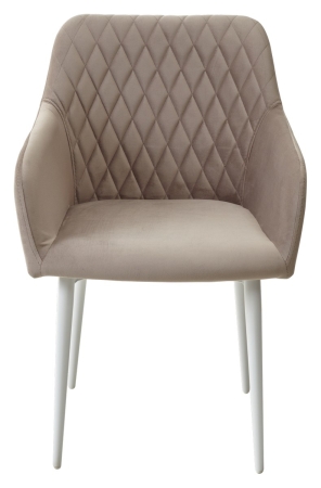 Стул BRANDY-X латте #25 белый каркас, велюр